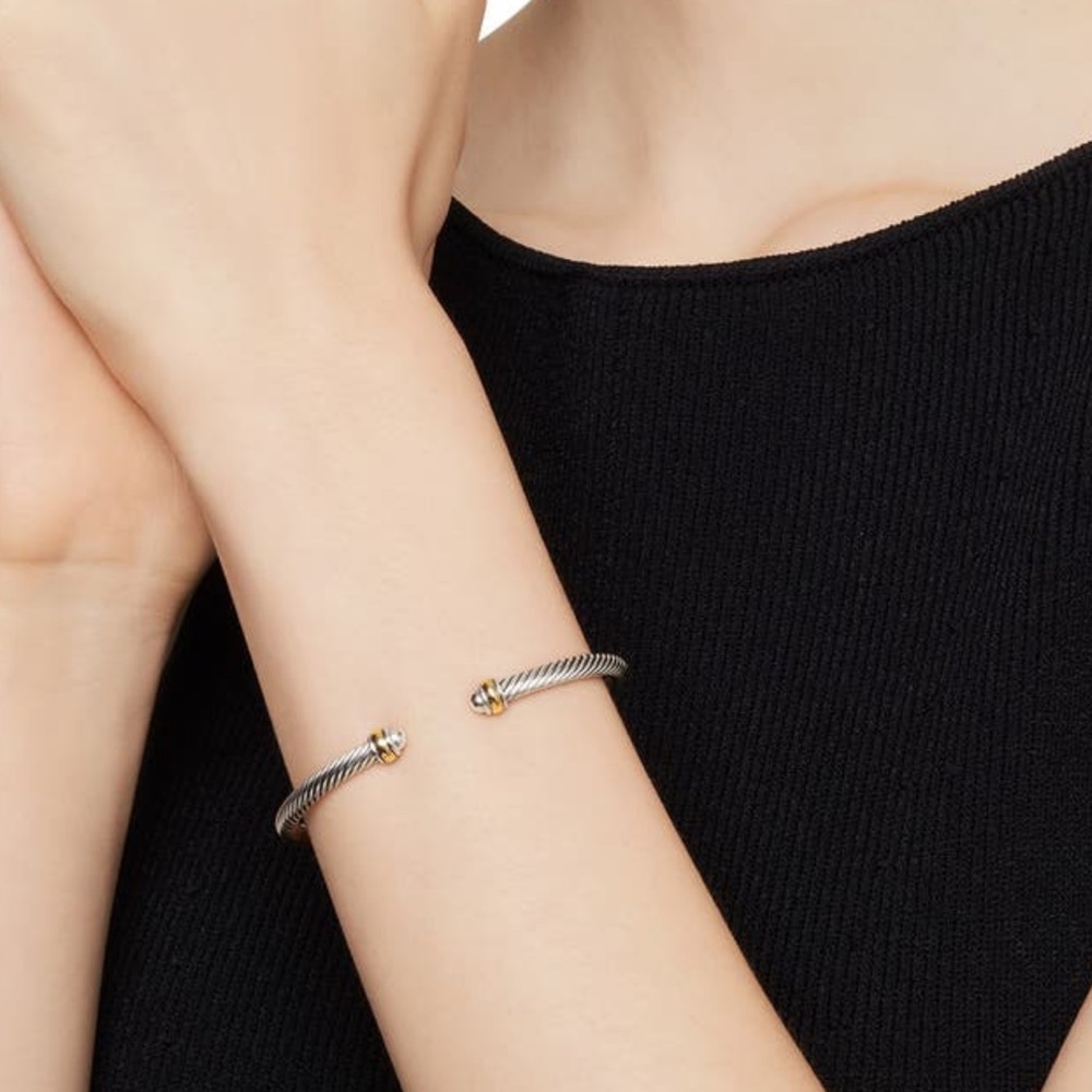 David Yurman Silver and Gold Cable Bracelet